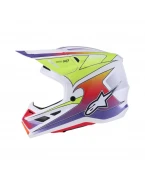 Cască Cross-Enduro ALPINESTARS Supertech S-M7 Fuse ECE06 - Alb/Galben fluo/Mov | 8301926/2054