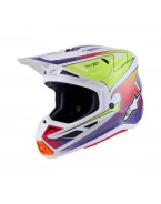 Cască Cross-Enduro ALPINESTARS Supertech S-M7 Fuse ECE06 - Alb/Galben fluo/Mov | 8301926/2054