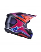 Cască Cross-Enduro ALPINESTARS Supertech S-M7 Fuse ECE06 - Albastru/Mov/Roz | 8301926/7256