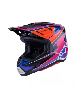 Cască Cross-Enduro ALPINESTARS Supertech S-M7 Fuse ECE06 - Albastru/Mov/Roz