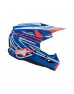 Cască motocross copii Alpinestars S-M3 Youth WURX ECE 22.06 - Albastru/Rosu/Alb | 8302125/7312
