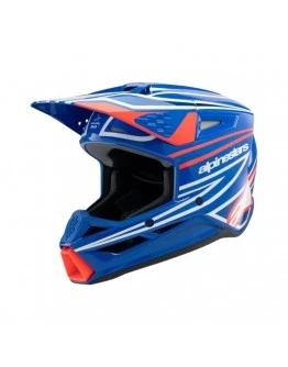 Cască motocross copii Alpinestars S-M3 Youth WURX ECE 22.06 - Albastru/Rosu/Alb