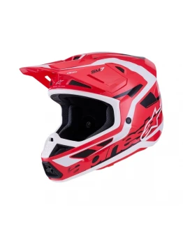Cască Cross-Enduro ALPINESTARS Supertech S-M7 Deed ECE06 - Rosu/Negru/Alb