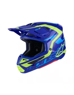 Cască Cross-Enduro ALPINESTARS Supertech S-M7 Deed ECE06 - Albastru/Galben Fluo