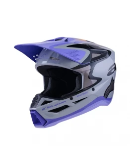 Cască cross-enduro Alpinestars S-M3 Jettson ECE 22.06 - Gri/Mov/Negru