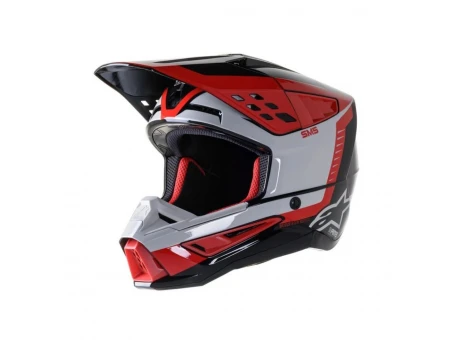 Casca cross-enduro Alpinestars Supertech S-M5 BEAM - Negru/Gri/Rosu