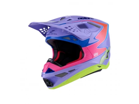 Cască cross-enduro Alpinestars Supertech S-M10 Jett Lawrence R01 - Mov/Roz/Galben fluo | 8303625/3144