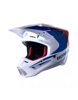 Cască cross-enduro Alpinestars Supertech S-M5 HONDA - Alb/Albastru