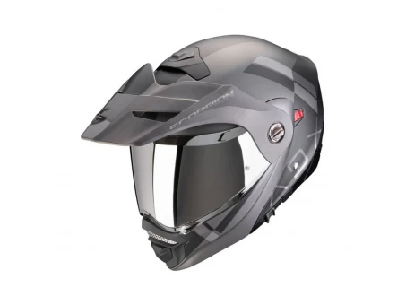 Casca flip-up touring/adventure SCORPION ADX-2 GALANE - Negru mat/Argintiu