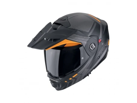 Cască moto Flip-up / Adventure SCORPION ADX-2 Lewis - Negru mat/Portocaliu | 89-504-168