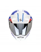 Cască moto Flip-up / Adventure SCORPION ADX-2 Lewis - Alb/Albastru/Rosu | 89-504-236