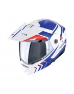 Cască moto Flip-up / Adventure SCORPION ADX-2 Lewis - Alb/Albastru/Rosu | 89-504-236