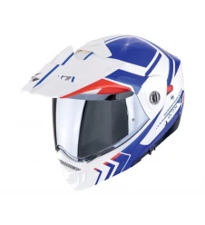 Cască moto Flip-up / Adventure SCORPION ADX-2 Lewis - Alb/Albastru/Rosu