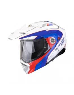 Cască modulară Adventure Scorpion ADX-2 Kamps - Alb/Rosu/Albastru