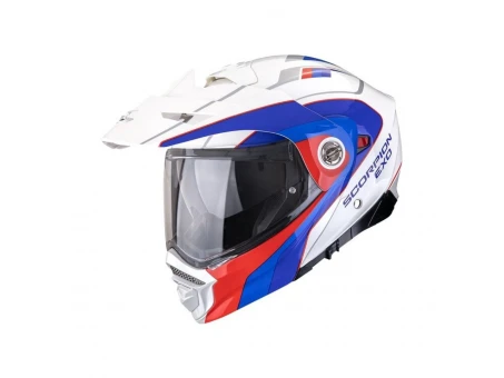 Cască modulară Adventure Scorpion ADX-2 Kamps - Alb/Rosu/Albastru | 89-523-359