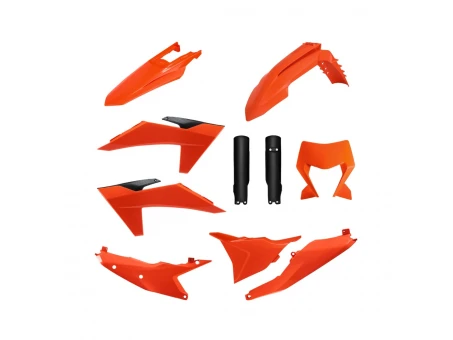 Kit plastice Polisport pentru KTM EXC/EXC-F/XC-W/XC-WF TBI (2024-2025) OEM - Portocaliu/Negru | 91633