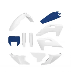 Kit plastice complet Polisport Husqvarna TE/FE 2026 (include mască far + protecții amortizor) OEM - Alb/Albastru 