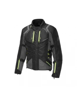 Geacă moto textil touring Adrenaline Bergen PPE - Negru /Galben fluorescent