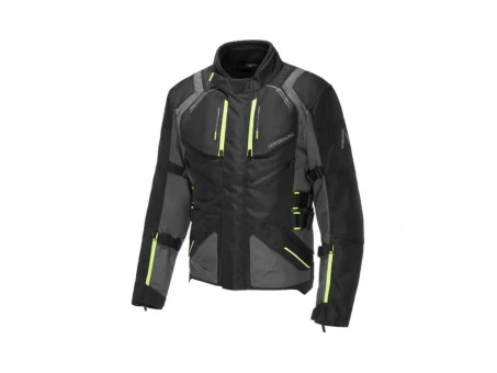 Geacă moto textil touring Adrenaline Bergen PPE - Negru /Galben fluorescent | A0265/25/10