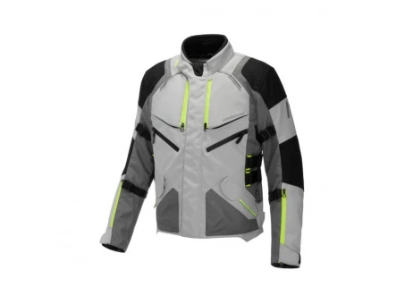 Geacă moto textil touring Adrenaline Bergen PPE - Gri /Galben fluorescent | A0265/25/50