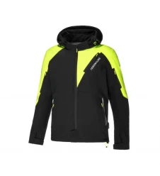 Geacă moto textil Adrenaline Freedom Ppe - Negru/Galben fluorescent