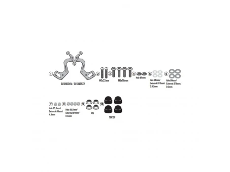 KAPPA 2024/01 – Suport de Montare pentru Parbriz 3122SK pentru SUZUKI GSX-8S '23-'24