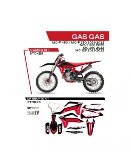 Kit grafic UFO GAS GAS MC 125 '21-'22; MC 250 '22; MCF 250/350/450 '21-'22 STOKES culoare Negru