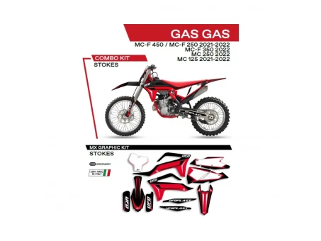 Kit grafic UFO GAS GAS MC 125 21-22; MC 250 22; MCF 250/350/450 21-22 STOKES culoare Negru | AD001001