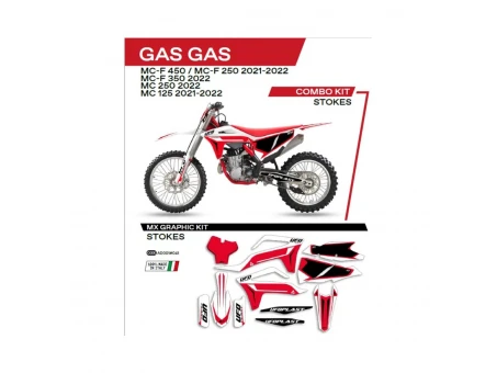 Kit grafic UFO GAS GAS MC 125 21-22; MC 250 22; MCF 250/350/450 21-22 STOKES culoare Alb | AD001041