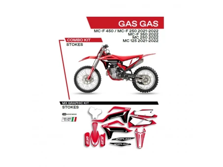 Kit grafic UFO GAS GAS MC 125 21-22; MC 250 22; MCF 250/350/450 21-22 STOKES culoare Rosu | AD001062