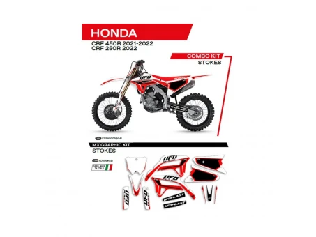 Kit grafic UFO HONDA CRF 250R 22; CRF 450R 21-22 STOKES culoare Negru | AD006001