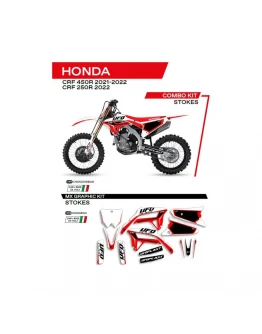 Kit grafic UFO HONDA CRF 250R '22; CRF 450R '21-'22 STOKES culoare Alb