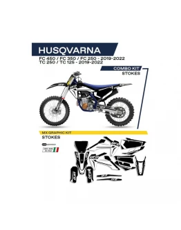 Kit grafic UFO HUSQVARNA TC 125/250 '19-'22; FC 250/350/450 '19-'22 STOKES culoare Negru