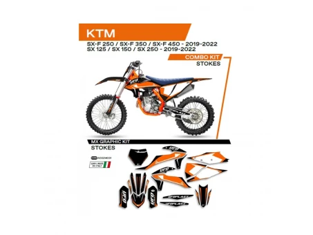 Kit grafic UFO KTM SX/SXF 125/150/250/350/450 19-22 STOKES culoare Negru | AD021001