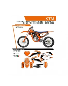 Kit grafic UFO KTM SX/SXF 125/150/250/350/450 '19-'22 STOKES culoare Portocaliu