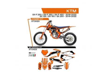 Kit grafic UFO KTM SX/SXF 125/150/250/350/450 19-22 STOKES culoare Portocaliu | AD021127