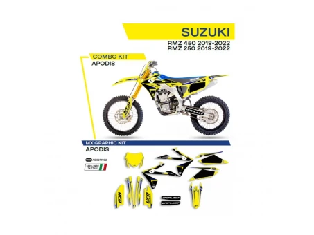Kit grafic UFO SUZUKI RMZ 250 19-22; RMZ 450 18-22 APODIS culoare Galben | AD027102