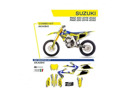 Kit grafic UFO SUZUKI RMZ 250 19-22; RMZ 450 18-22 AKAISHI culoare Galben | AD030102