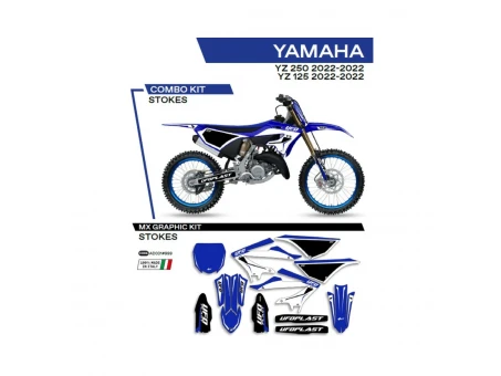 Kit grafic UFO YAMAHA YZ 125/250 22 STOKES culoare OEM (Albastru/Negru/Alb) | AD031999