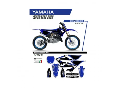 Kit grafic UFO YAMAHA YZ 125/250 22 APODIS culoare OEM (Albastru/Alb/Negru) | AD032999