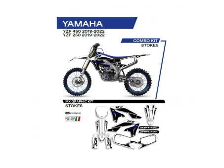Kit grafic UFO YAMAHA YZF 250 19-22; YZF 450 18-22 STOKES culoare Alb | AD036046