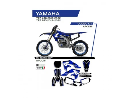 Kit grafic UFO YAMAHA YZF 250 19-22; YZF 450 18-22 APODIS culoare Negru | AD037001