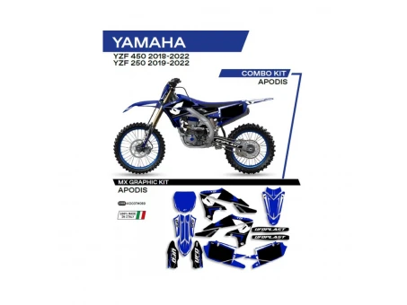 Kit grafic UFO YAMAHA YZF 250 19-22; YZF 450 18-22 APODIS culoare Albastru | AD037089