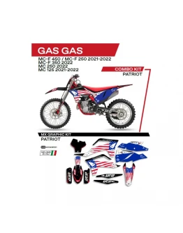 Kit grafic UFO GAS GAS MC 125 '21-'22; MC 250 '22; MCF 250/350/450 '21-'22 PATRIOT culoare Negru