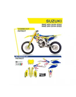 Kit grafic UFO SUZUKI RMZ 250 '19-'22; RMZ 450 '18-'22 PATRIOT culoare Galben