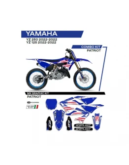 Kit grafic UFO YAMAHA YZ 125/250 '22 PATRIOT culoare OEM (Alb/Albastru)