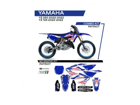 Kit grafic UFO YAMAHA YZ 125/250 22 PATRIOT culoare OEM (Alb/Albastru) | AD047999