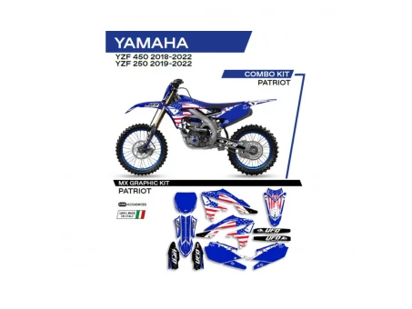 Kit grafic UFO YAMAHA YZF 250 19-22; YZF 450 18-22 PATRIOT culoare Albastru | AD048089