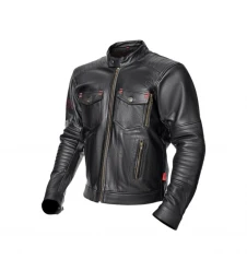 Geacă moto piele Adrenaline Boston PPE - Negru