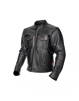 Geacă moto piele Adrenaline Boston PPE - Negru